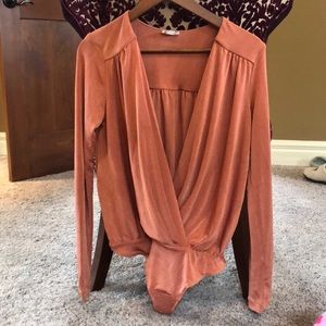 Free People size M Turnt Bodysuit Ginger Spice